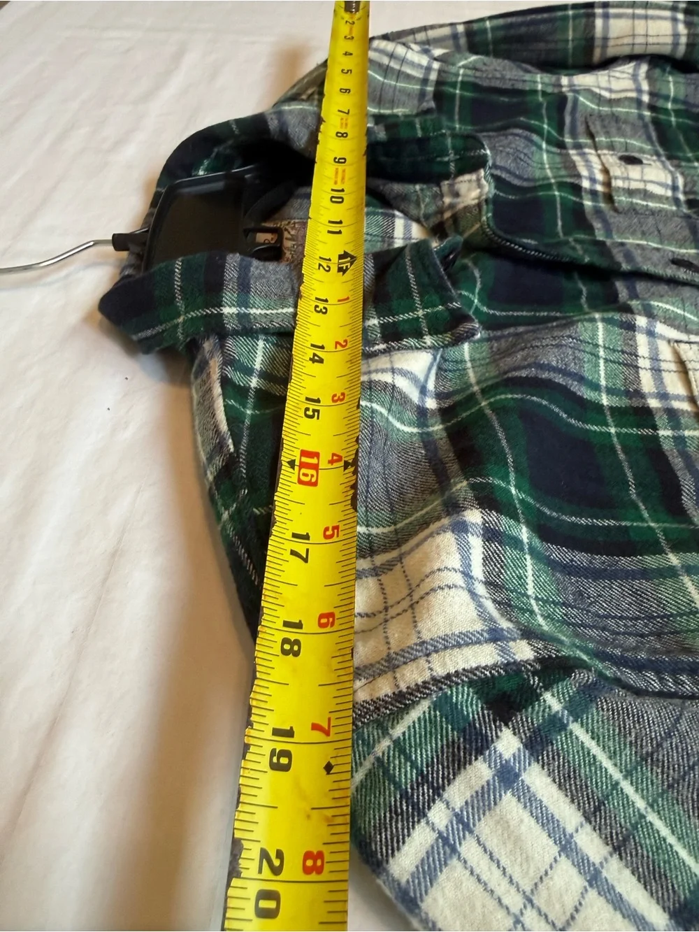 Vintage J Crew Brand Men's Green & Navy Plaid Flannel Shirt, Classic, Size L